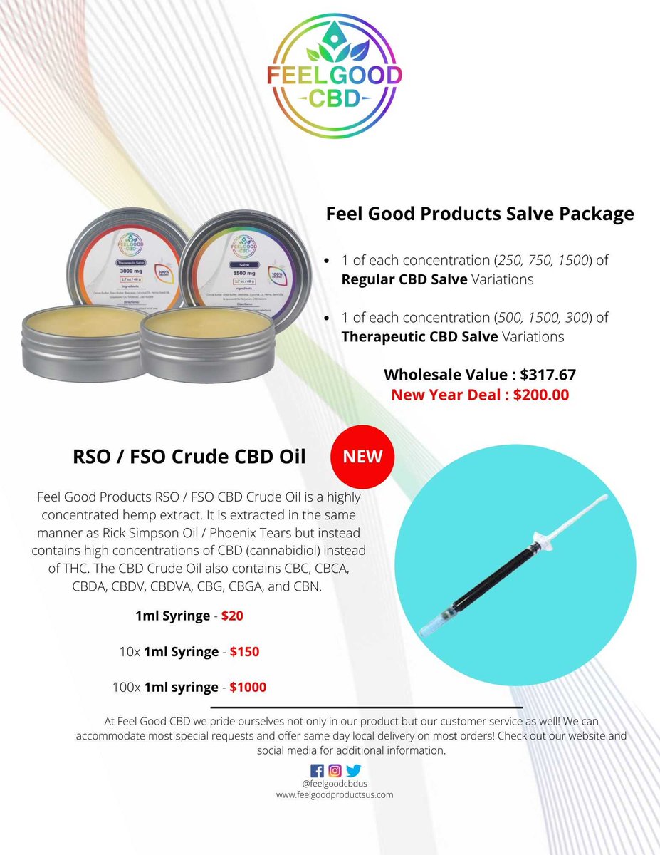 Feel Good Products has brought the healing power of hemp to Quartzsite! We have premium and affordable Hemp products for you and your pets!

We are offering delivery around Quartzsite and would love to answer any questions you may have at our booth C27 in Sell-A-Rama Tyson Wells.