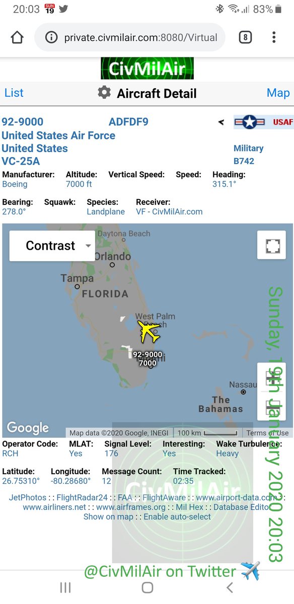 CivMilAir's tweet photo. #AssholeOne out from Palm Beach International
The idiot-in-chief @realDonaldTrump heading off to Austin, Texas ๐ฉ๐คก ๐ท๐บ
๐บ๐ธ US Air Force
VC-25A 92-9000
#AF1 #IMPOTUS #idiot
#OrangeShitgibbon
#ImpeachmentForceOne https://t.co/wPtJsujTgX