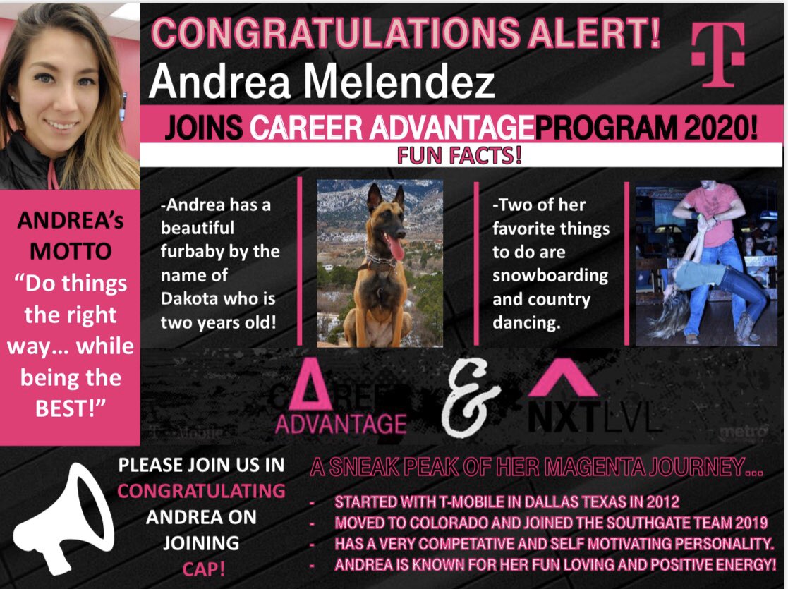 Linds1227's tweet photo. Congrats @andreaanm1 for being selected to participate in #LDPforME #CareerAdvatage2020!! Super excited to see your continued development in your program! Congratulations! https://t.co/8kocTanOhY