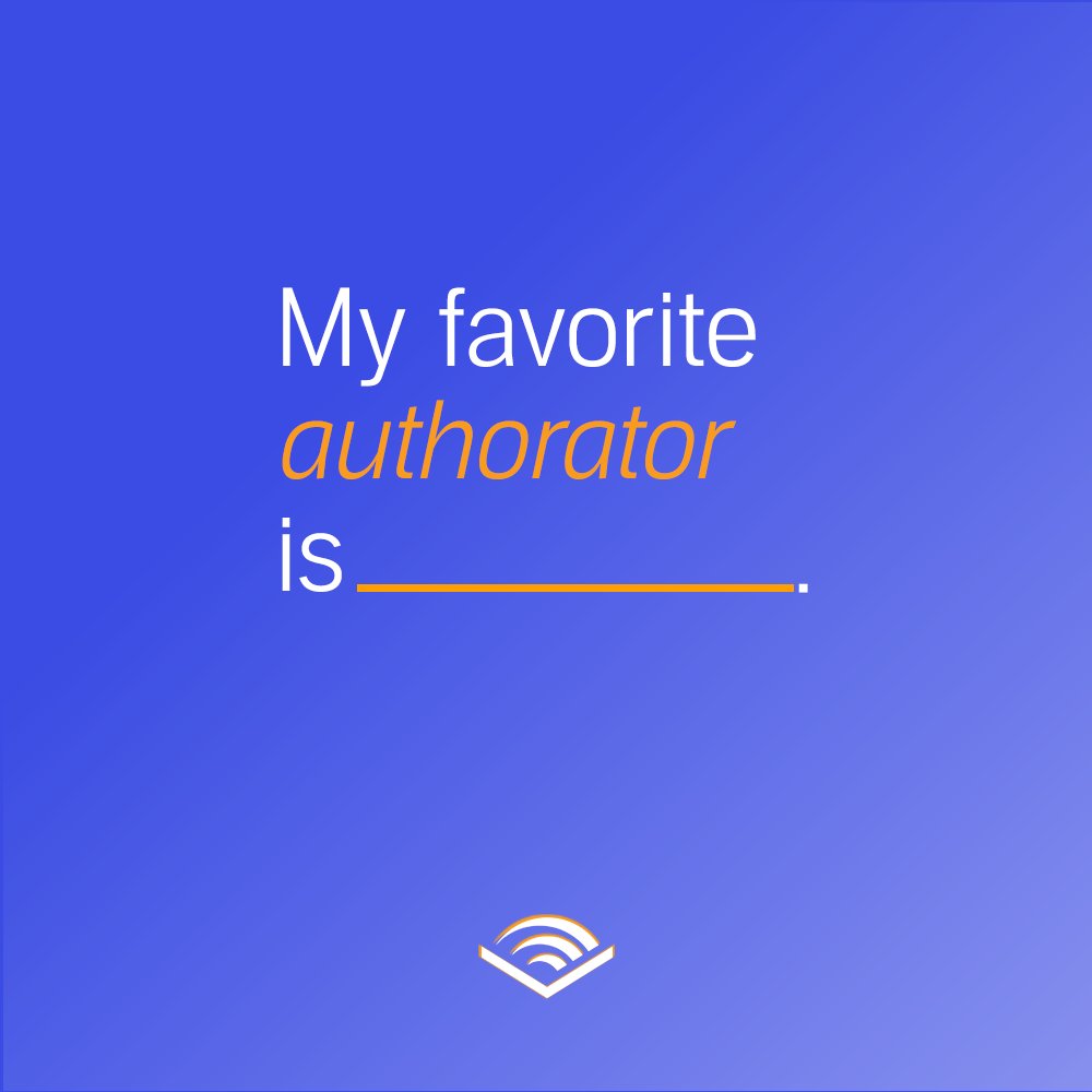 audible_com's tweet photo. Author + narrator = #authorator. Who's your favorite? https://t.co/mfrlR46znm