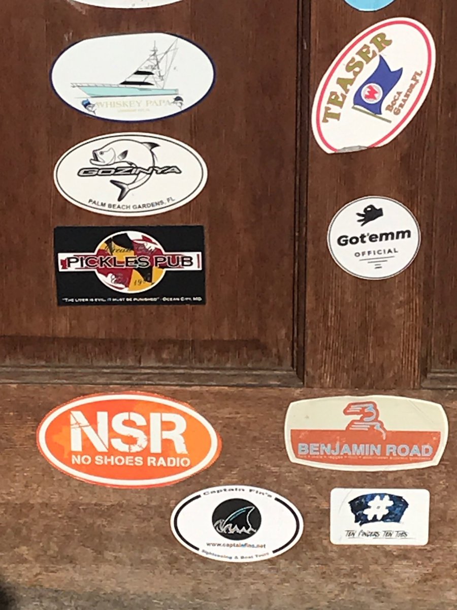 kheadman's tweet photo. Noticed the #Bloodline bumper sticker @HalfShellRawBar, but then became even more mesmerized by the @PicklesPubBMore one ๐ฆ #MarylandMyMaryland #RayburnForSheriff https://t.co/5q0lxgJXLs