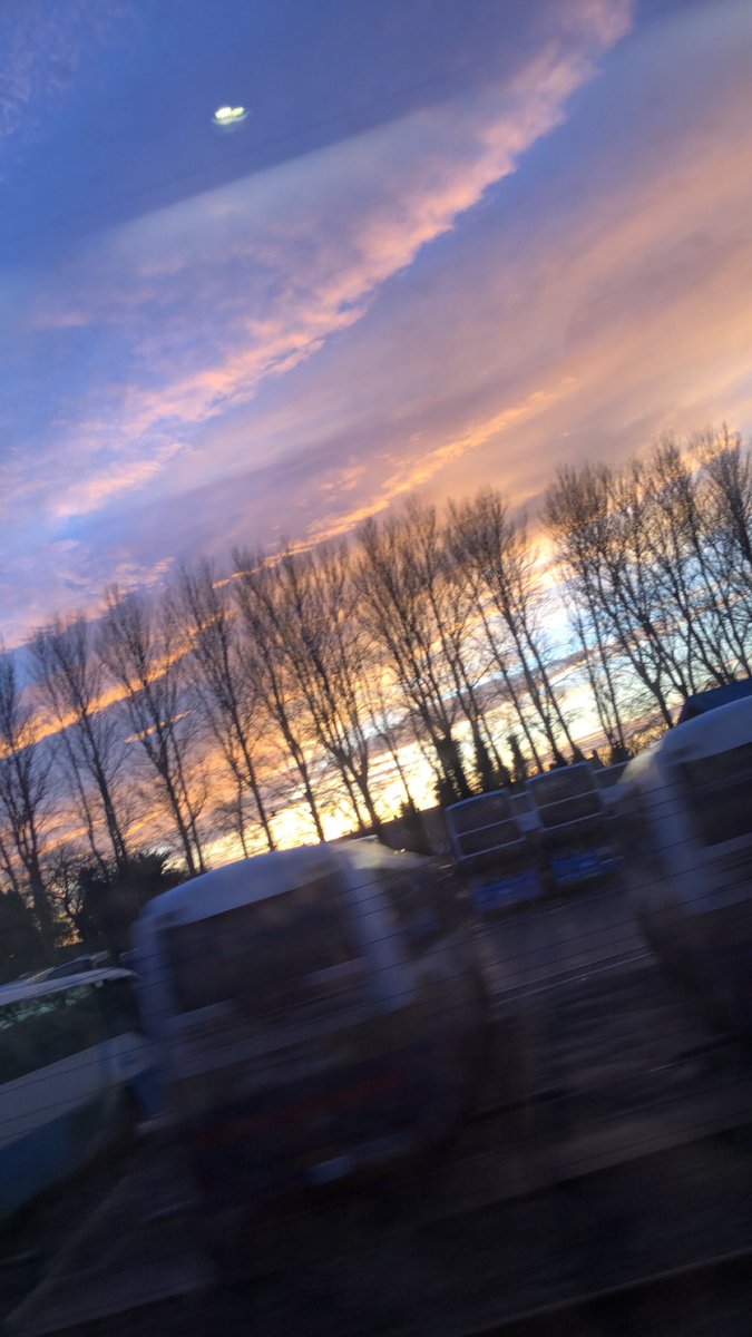 Taking sunsets pictures on a moving train is pretty difficult but this was beautifu😌✨ #northenireland #sunsets
