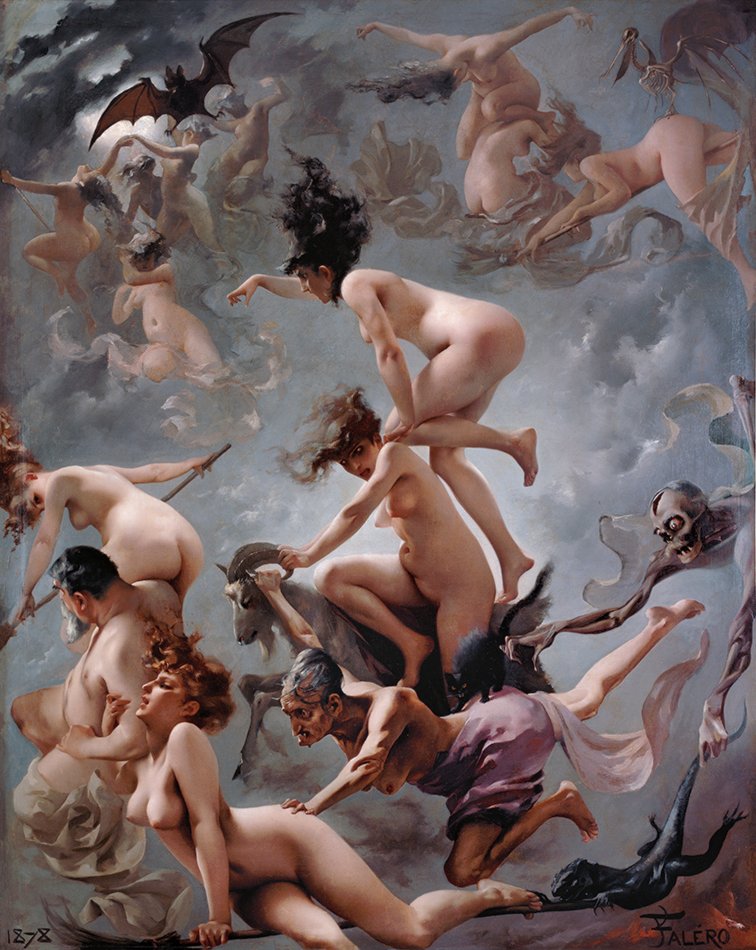 Esquince's tweet photo. Brujas yendo al Sabbath, de Luis Ricardo Falero. https://t.co/HlYRdOH3j3