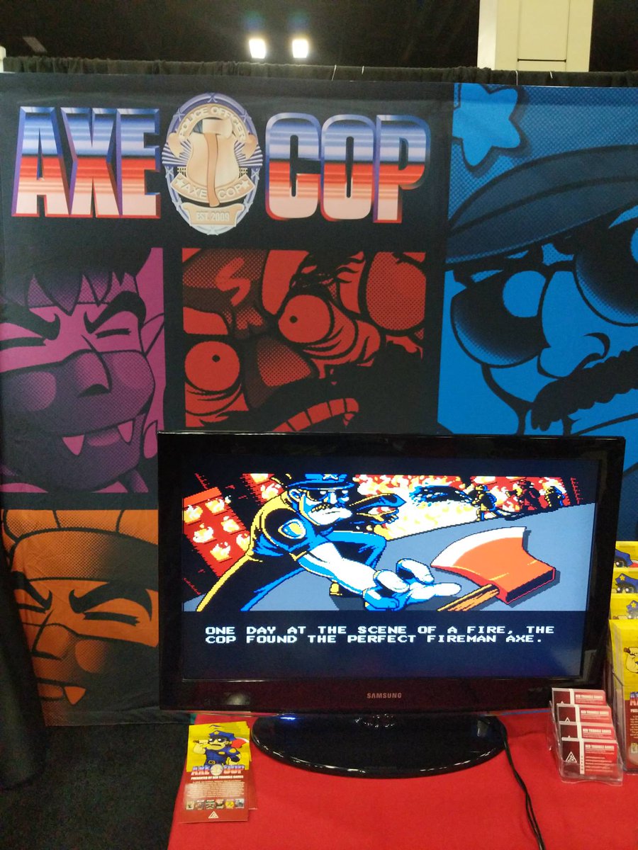 mantmorse's tweet photo. #paxsouth #axecop #redtrianglegame #redtrianglegames https://t.co/9T1YTdAet1