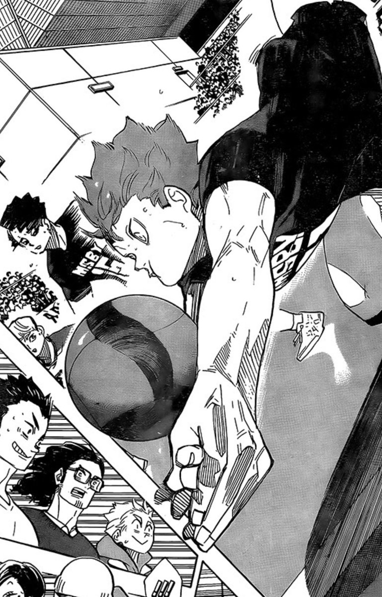 HQ CHAPTER 380 SPOILER:
-
-
-
Narrator: Kageyama did an ace serve 5 times in a row against France in the world championships! Will the Black Jackals be able to handle it?!

Hinata: Hold my meat bun. 