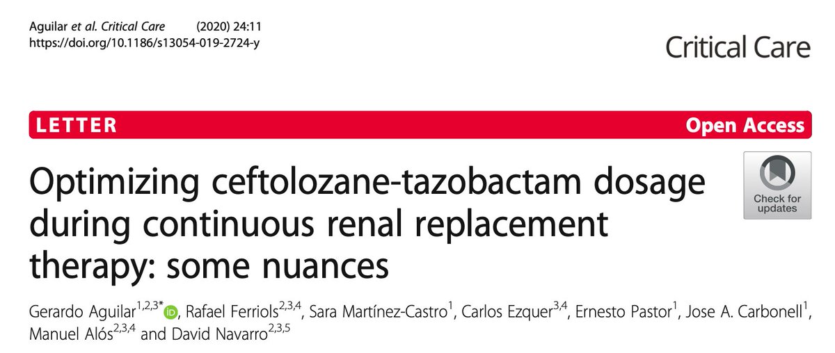 Gerardo Aguilar (@gaguilarsicu) on Twitter photo Beta-lactams (BL) dosing recommendations are often based on data from healthy patients or with less severe infections and without extracorporeal devices. Real-world data on BL-PK in these patients are needed <a href="/jasonroberts_pk/">Jason Roberts</a> <a href="/chubrugmann/">CHU Brugmann UVC</a> <a href="/anestesiavalen/">Anestesia Clínico Valencia</a> <a href="/Crit_Care/">Critical Care</a> <a href="/ISICEM/">ISICEM</a> Beta-lactams (BL) dosing recommendations are often based on data from healthy patients or with less severe infections and without extracorporeal devices. Real-world data on BL-PK in these patients are needed <a href="/jasonroberts_pk/">Jason Roberts</a> <a href="/chubrugmann/">CHU Brugmann UVC</a> <a href="/anestesiavalen/">Anestesia Clínico Valencia</a> <a href="/Crit_Care/">Critical Care</a> <a href="/ISICEM/">ISICEM</a>