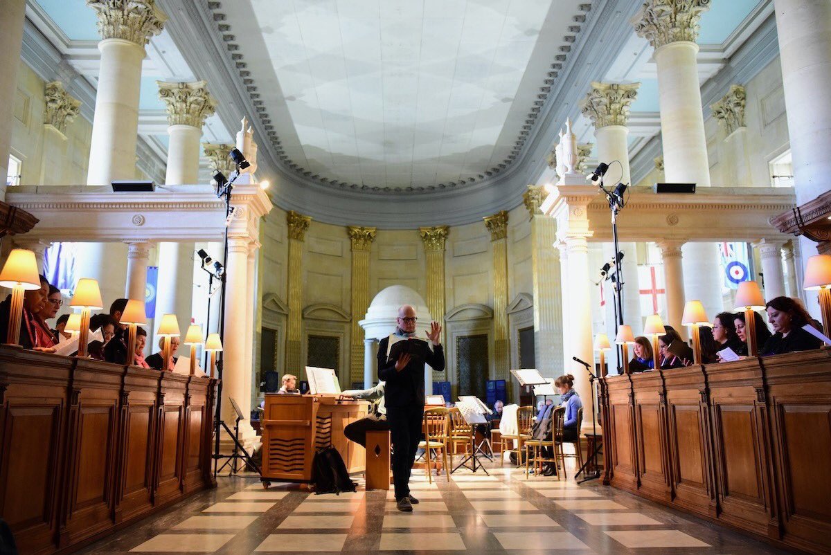 sandy_burnett's tweet photo. A memorable couple of days in Valletta performing Handel and Bach, all captured in some great pics by @MarkZC. It wouldn’t have happened without the superb musicianship of the Voices and Instruments of @timeandtruthoxf and our 30 local singers #vbf20 https://t.co/gfprczB1Vb