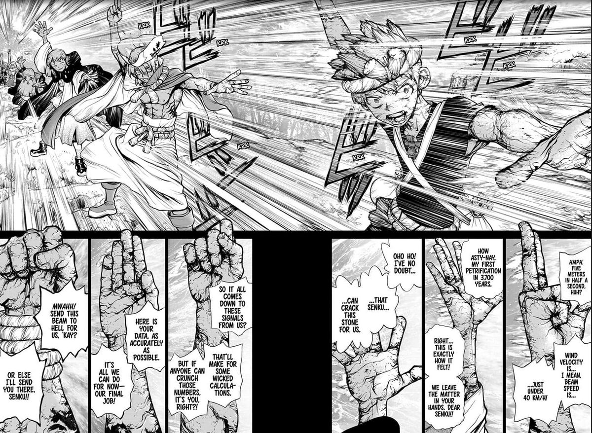 Kushikime Dr Stone 135 The Explanation Behind How Senku Isn T Petrified Was Really Well Done Self Driving Car At The End Was Really Cool Even Though It S Not Ai Math