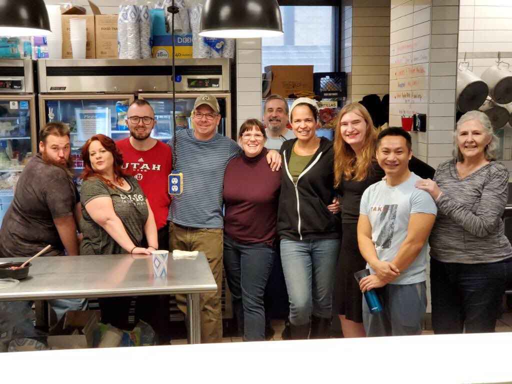 UTStonewallDems's tweet photo. Stonewall’s first service project of 2020 is now in the books! Had a great time at the @VOAUT Youth Resource Center this morning. #service #lgbtqia #saltlakecity #slc #utah https://t.co/BxQgb083zW