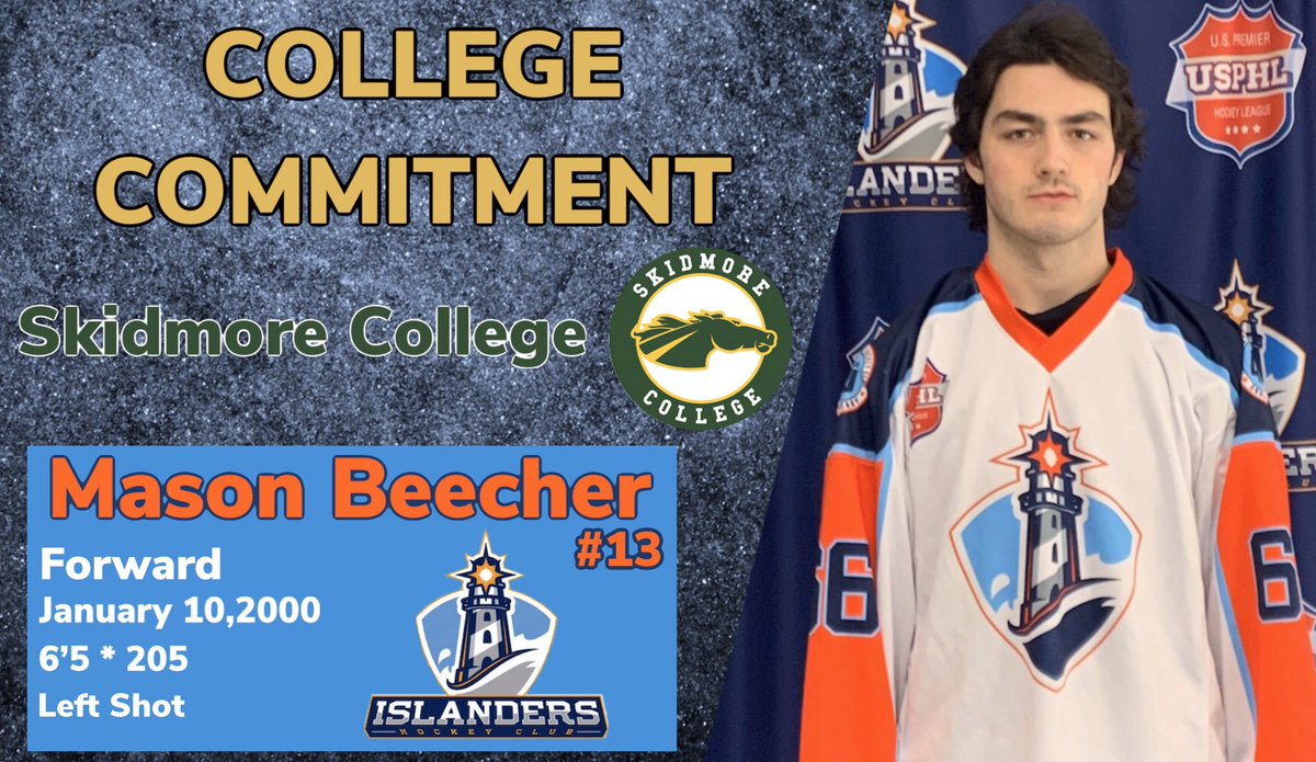 Islanders Hockey Club (@islandershc) on Twitter photo 🚨COMMITMENT ALERT🚨
NCDC FORWARD
MASON BEECHER #13
Commits to <a href="/SkidmoreCollege/">Skidmore College</a>
#Congrats #GoIHC 🚨COMMITMENT ALERT🚨
NCDC FORWARD
MASON BEECHER #13
Commits to <a href="/SkidmoreCollege/">Skidmore College</a>
#Congrats #GoIHC