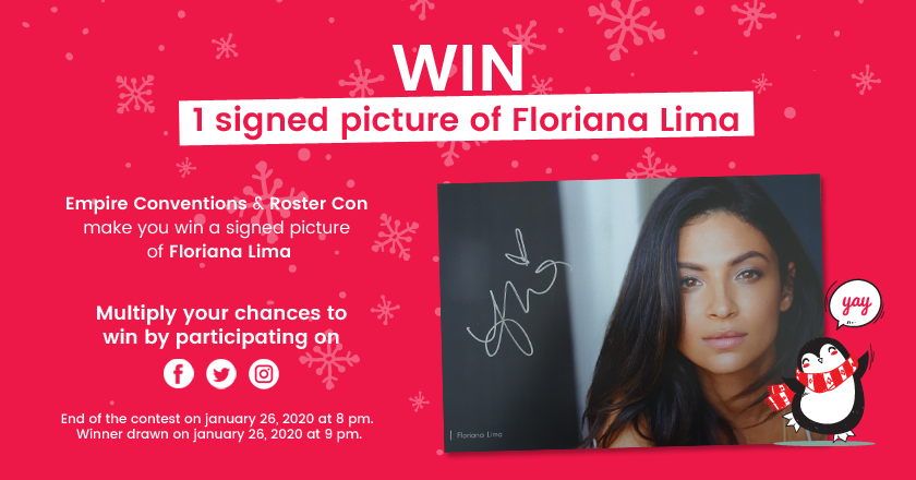 RosterCon's tweet photo. @EmpireConv [CONTEST]
Try to win a signed picture of #FlorianaLima on our social media accounts.
To participate on Twitter :
- Follow @EmpireConv and @RosterCon
- RT this tweet
> The contests : https://t.co/PybEo6JMG1 https://t.co/ntqrRDvsJi