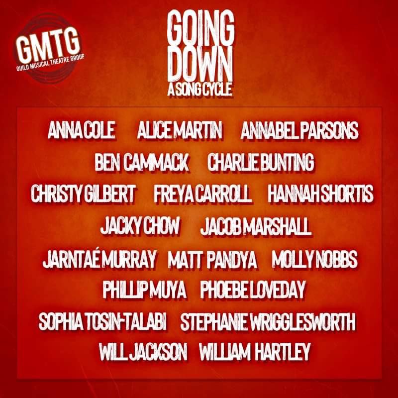 GMTGBrum's tweet photo. GMTG are excited to announce the cast list for our upcoming showcase ‘Going Down: A Song Cycle’! Stay tuned for rehearsal updates soon! #GMTGGoingDown20 🕰 https://t.co/PRr7ZWw9lS