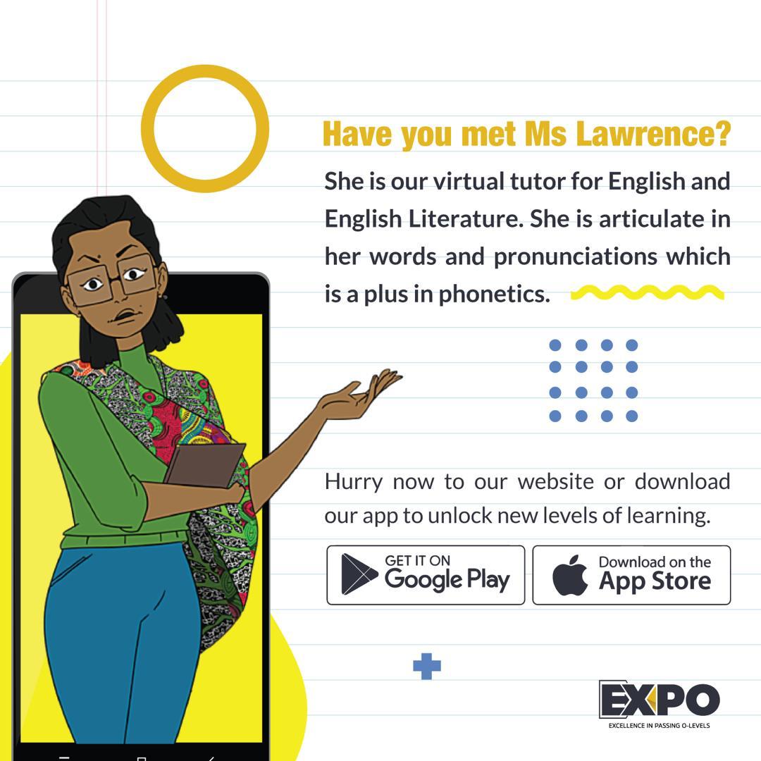 MyEXPOApp's tweet photo. English is a compulsory subject in the O-Levels examination and JAMB. Take classes from Ms. Lawrence and get better at comprehension and composition 

Strive for excellence in your upcoming examinations with EXPO. Get better grades when you study with EXPO. 

#DoBetterWithEXPO https://t.co/RLLs4aDMr4