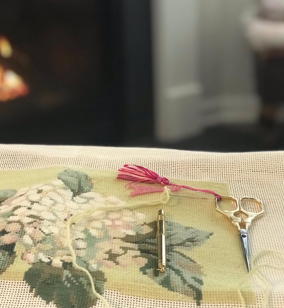 Christiejray's tweet image. Sew...a needle pulling thread🎶 #needlepoint #needlethreader