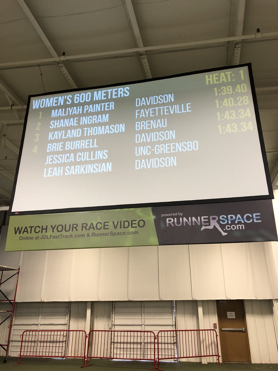 Davidson_XCTF's tweet photo. Maliyah Paynter wins the 600m and breaks the school record! Brie Burrell also under the old record.... both freshmen with bright futures! https://t.co/z9kxFIGy0l