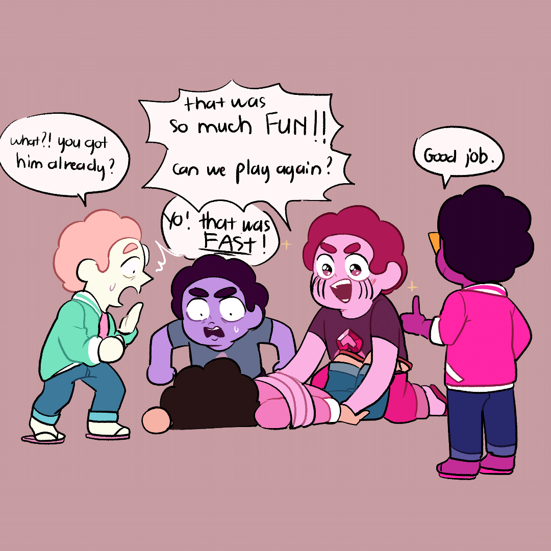 TraChiuArt's tweet photo. If Spinel did play Steven tag I guess she would just made the game 10x more terrifying while being a champion at it.
Spinel design by: @thatonegummy 
#StevenUniverseFuture #StevenUniverse https://t.co/rg7AAL0nd7