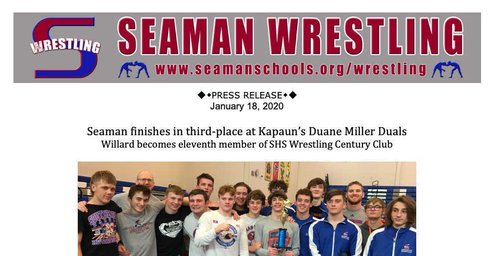 SeamanWrestling's tweet photo. Results from the Kapaun Duals. Click Here... https://t.co/rNj29MnIdk
#ComPeteLikePete https://t.co/n0DX7lqdmc