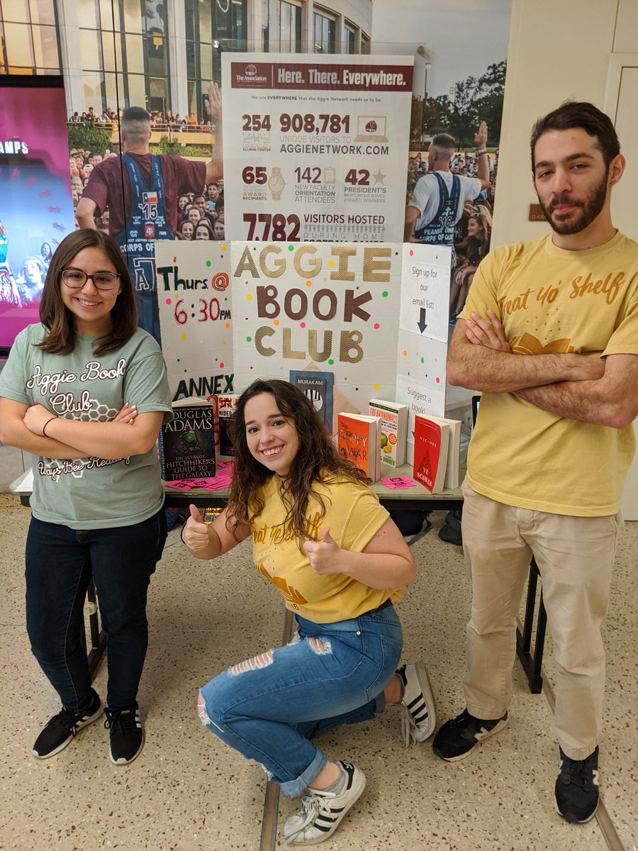 LibraryMedlin's tweet photo. Treat yo' Shelf! Join Aggie Book Club. We meet Thursday nights in Evans Annex Room 405C at 6:30pm.
#MSCOpenHouse https://t.co/1im3zl6nn9