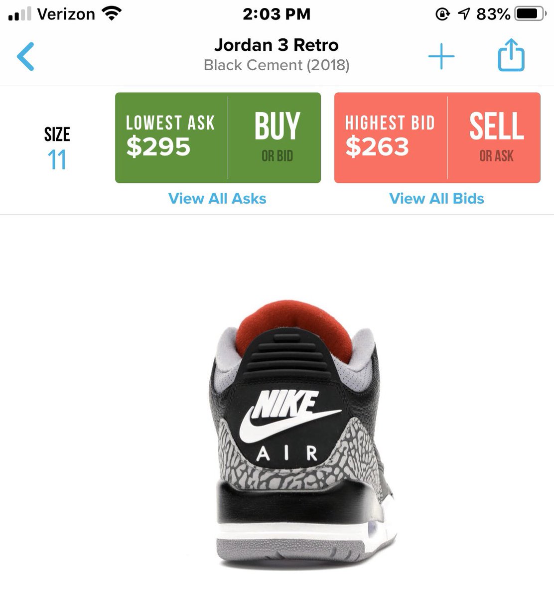 ExposedStock's tweet photo. Here’s photos of what a black cement 3 should look like. I even included 2 from @stockx app. You can also go on YouTube and watch countless reviews of the shoe to see my pair doesn’t match up if you think I’m bullsitting https://t.co/oFukDCmwFZ