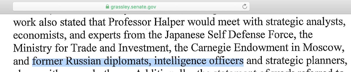 ..spiced with tales from aged Soviet defectors. Halper's first Spygate contract from CIA slush fund at DoD includes a provision for American taxpayer to pay "former Russian Intelligence officers" /66