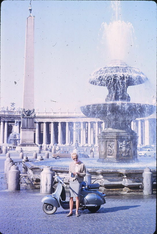 old_scoot's tweet image. womenwhoride:

Woman sitting on a scooter in Vatican City, Italy, 1964 – found photo via ebay