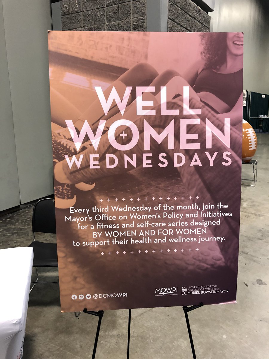 DCMOWPI's tweet photo. .@MayorBowser’s Office on Women is here at the @nbcwashington Health &amp; Fitness Expo previewing our #WellWomenWednesdays Series in partnership with @MyFitDC We have amazing programming in store for 2020! 💜 https://t.co/QwBvLuvaVw