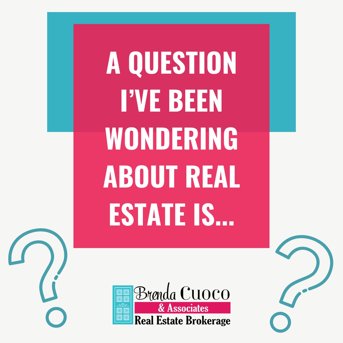 bcuoco's tweet photo. Have a question you’ve been wondering about real estate? 🤔 🏠 
Ask us below! 👇🏼 
#theateam #teamcuoco #sellinghomeslikeaboss #brendacuocoandassociates #realestate #realtors #askaway https://t.co/VxL4TUfuTr