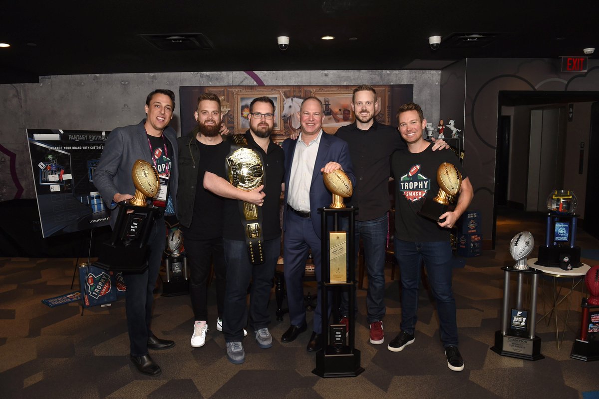 TrophySmack's tweet photo. Honored to have the industry's best and brightest join us in our #FSGAwinter20 Trophy Room. @MatthewBerryTMR @TheFFBallers appreciate the fire side chats! 

Amazing community and collaboration in #FantasyFootball! #FSGA #SFB9 https://t.co/whRCLmkZie