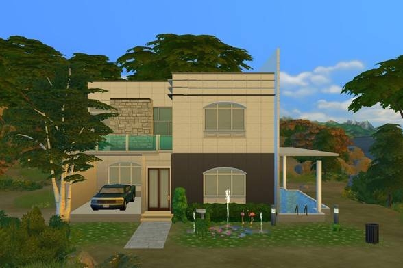SuhSim's tweet photo. So this is a modern house I've created. I loved making this house and all the details of its exterior! https://t.co/3lYHjI4Aib