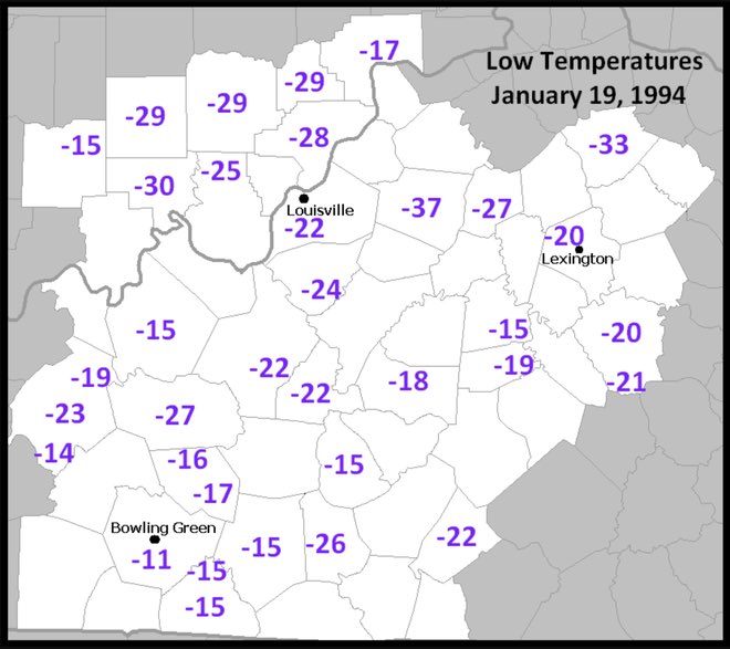 cjwxguy56's tweet image. On this day... 26 years ago. 🥶🥶🥶 #1994 #recordcold #kywx
