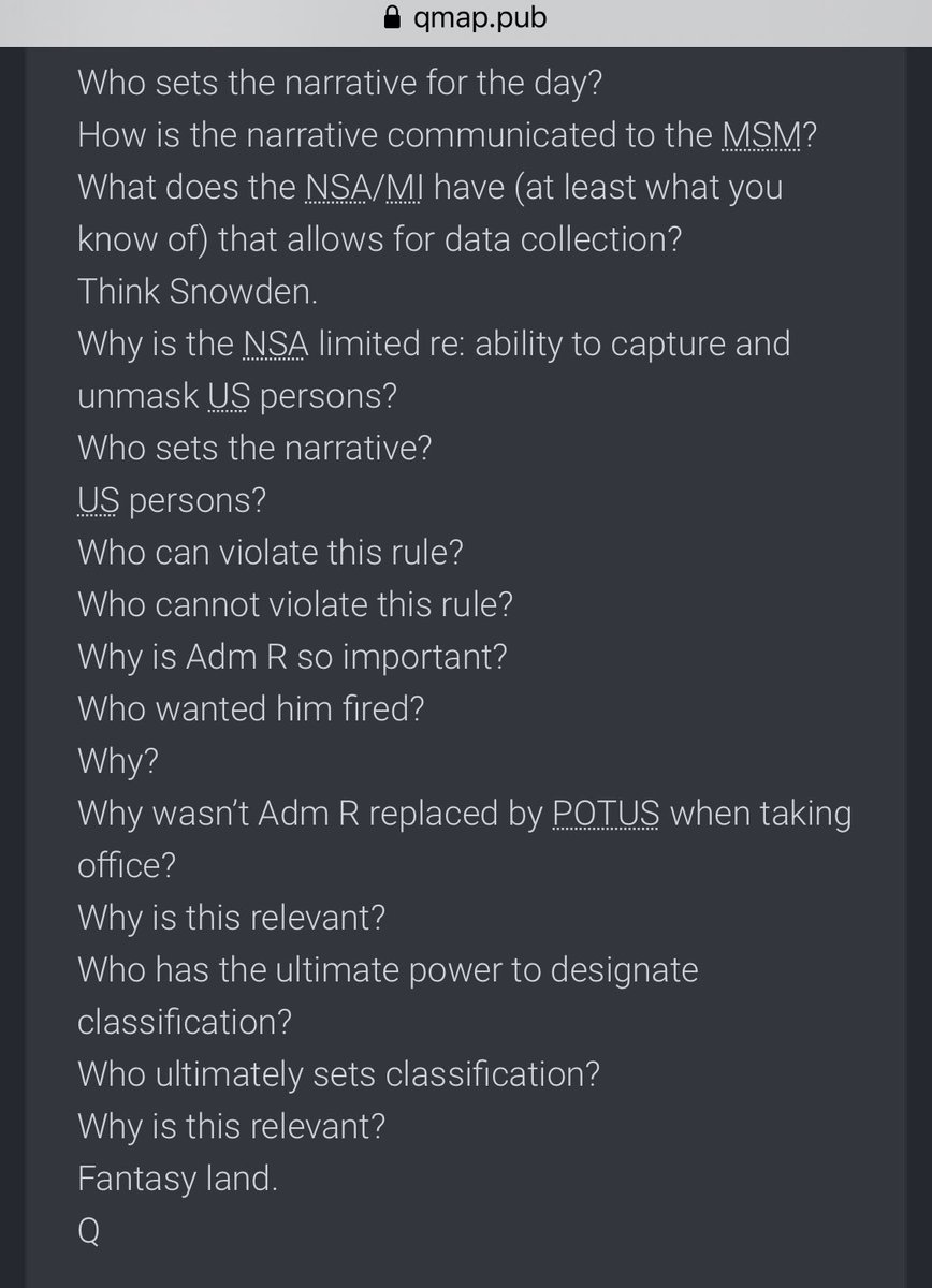 LinSD13's tweet image. #FunWithDates - January 20

#120     #qanon
Why, each and every day, is the MSM pushing a particular topic?
Coordinated? 
Who sets the narrative for the day?
How is the narrative communicated to the MSM?