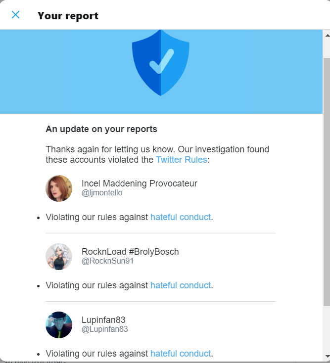 TtheTornado's tweet photo. Three #KickVic nobodies headed towards permanent suspension. #HeroesofLetters https://t.co/P2PI9zosYW