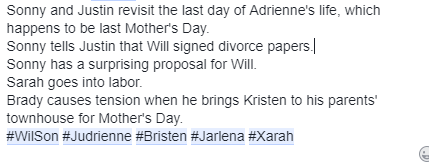 LightwoodBane53's tweet image. Tomorrow on DAYS (Day 1 of #FlashbackWeek)
#DAYS #WilSon #Judrienne #Bristen #Jarlena #Xarah