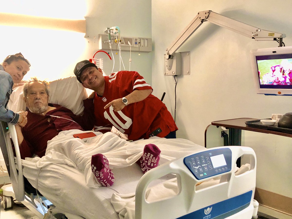 SupervisorAlejo's tweet photo. At the Phoenix VA Hospital watching the @49ers game with our Pops!! #NinersPackers #SanFrancisco49ers #GoNiners https://t.co/Veej45gjaK