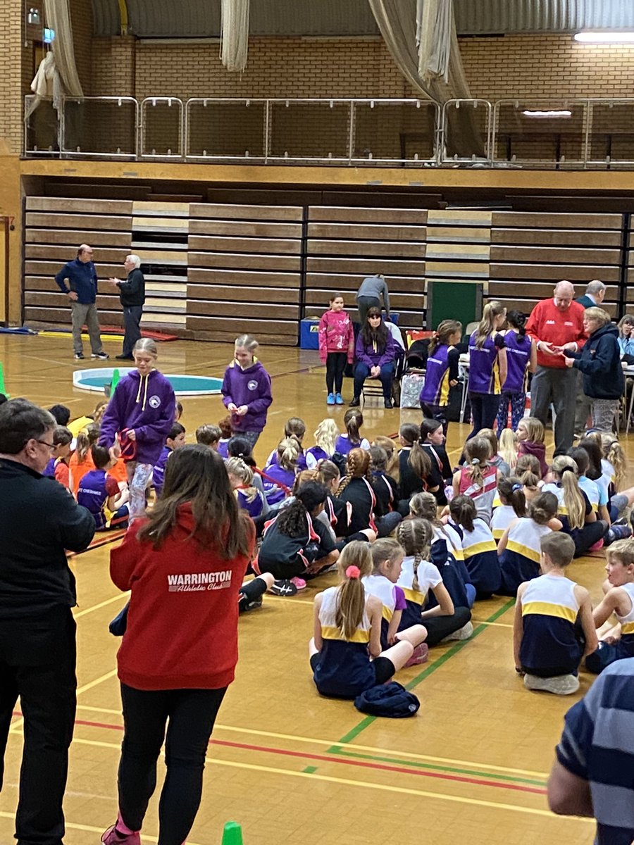 tomwgrant's tweet photo. @WestCheshireAC well done to all today at The North West Sport Hall Finals in Widnes. All performed brilliantly especially the U11 girls who won!!! #GoMae x well done to the @StOswaldsCE pupils x https://t.co/kRciJdHC5R