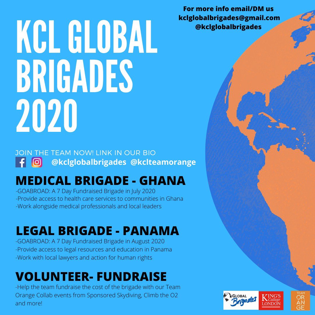 Check out @kclglobalbrigades on Insta! Calling GHSM, Law students and more! Great opportunity, not to miss!