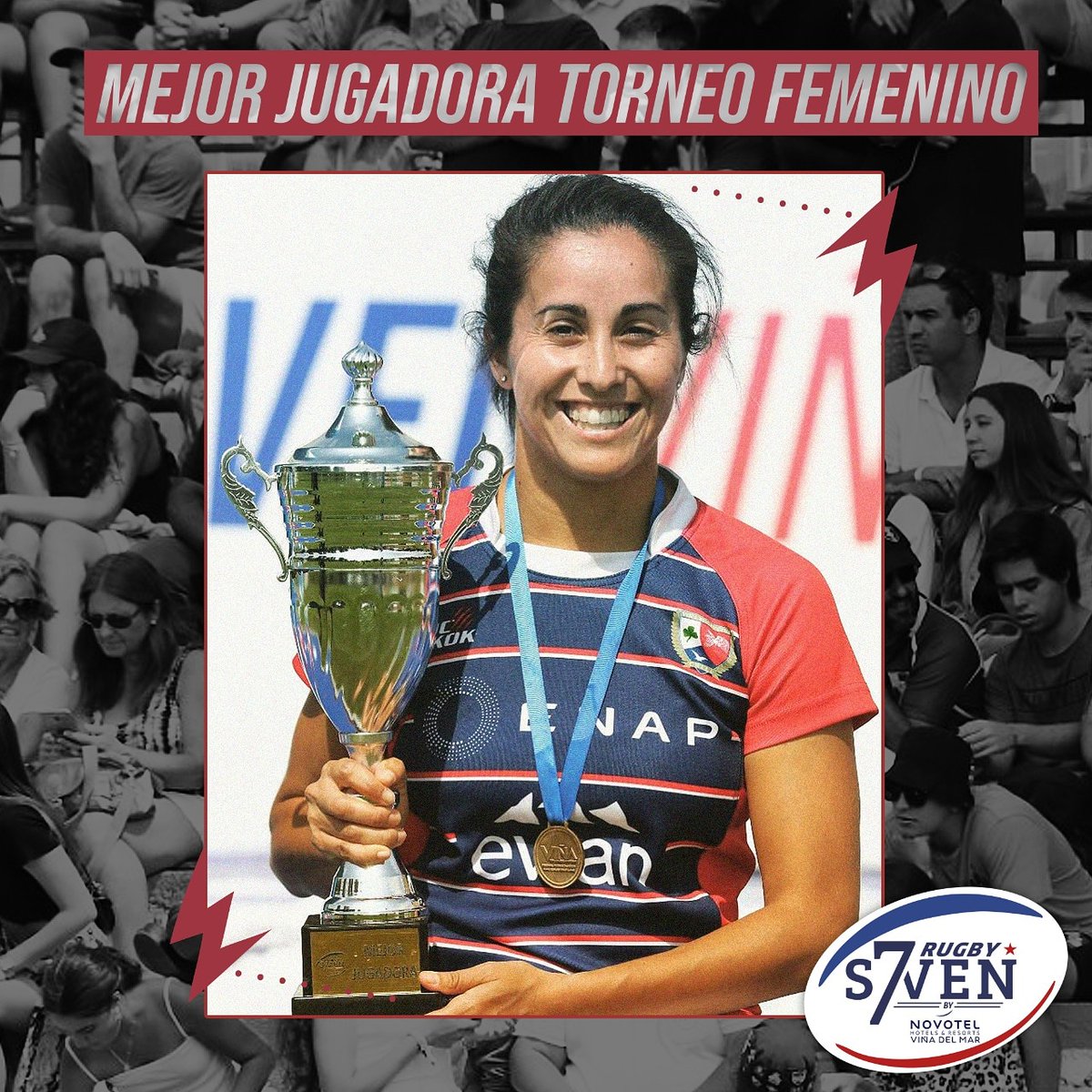 RugbyVina's tweet photo. Felicidades Gisselle Castañeda y a todo el equipo @vinarugbyclub 👏🏆
#RugbySevenViña2020byNovotel https://t.co/SUUocoyS03
