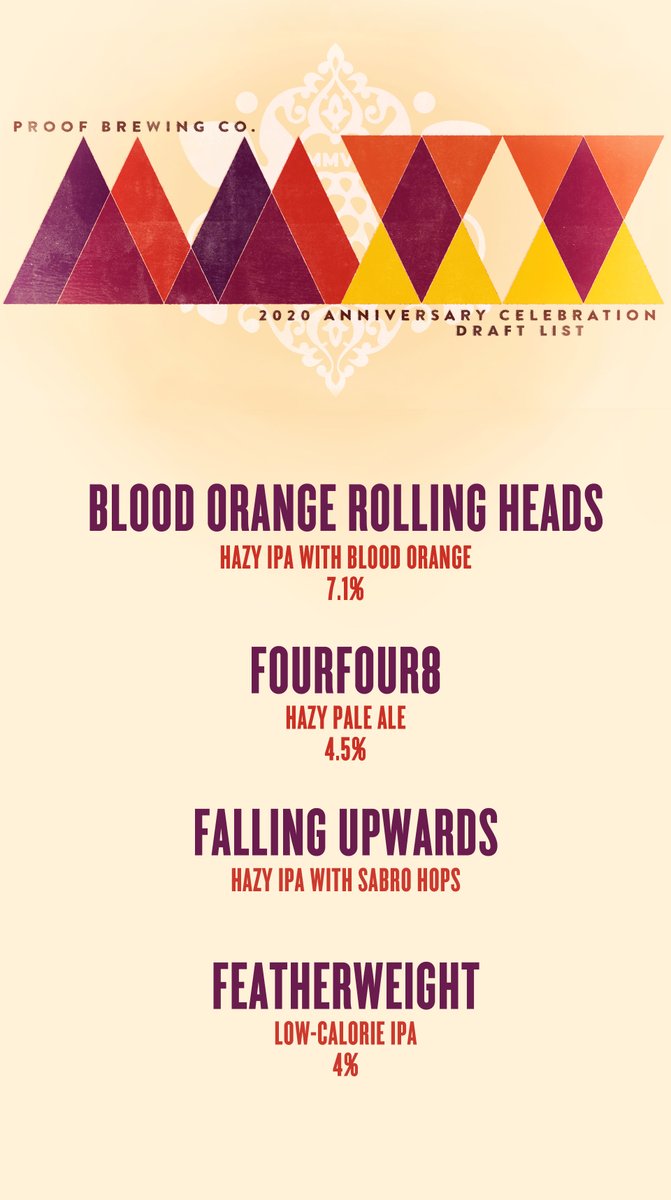 ProofBrewingCo's tweet photo. 🚨 Prepare yourself for a sneak peek at part of the draft list for our Anniversary Celebration on February 8th!! 🚨

#ProofBrewingCo #NewNewProof https://t.co/o609W4EsBF