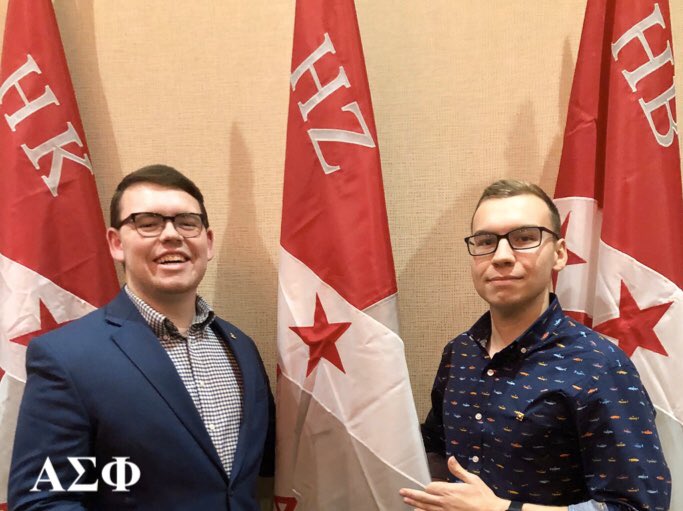 UCAasp's tweet photo. Our President and V. P. of Finance got to attend officer training in St. Louis! Theyβre ready to come back and help #BetterTheMan. #ForHesAnAlphaSig #RushASig https://t.co/bDLQeVrcsz