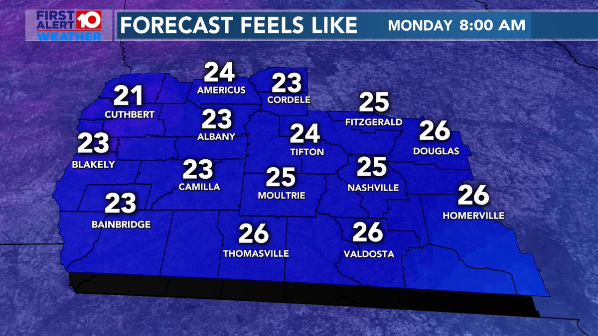 REMINDER: If you're heading out early Monday morning, be sure to grab the winter coat!! The actual temperature will plummet to near 30°. BUT with a slight breeze, it could feel more like the low to mid 20s!! Yikes!

-Bradford