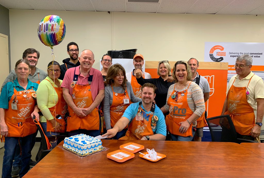 StayCeeBeeTHD's tweet photo. Sending off one of our own the only way we know how....with CAKE 🎂 It’s not ever goodbye...it’s only until next time 🍊 The best of luck to Tim on his new adventure at his new store. His smile and radiance will be missed at #HD6314 @Samantha_6314 @MalitsX #family https://t.co/OVZF5aZiQS