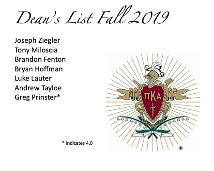 Zeta Phi would like to congratulate these fine gentlemen on achieving the Dean's List for the Fall 2019 semester. You guys are really putting the S in SLAG.
