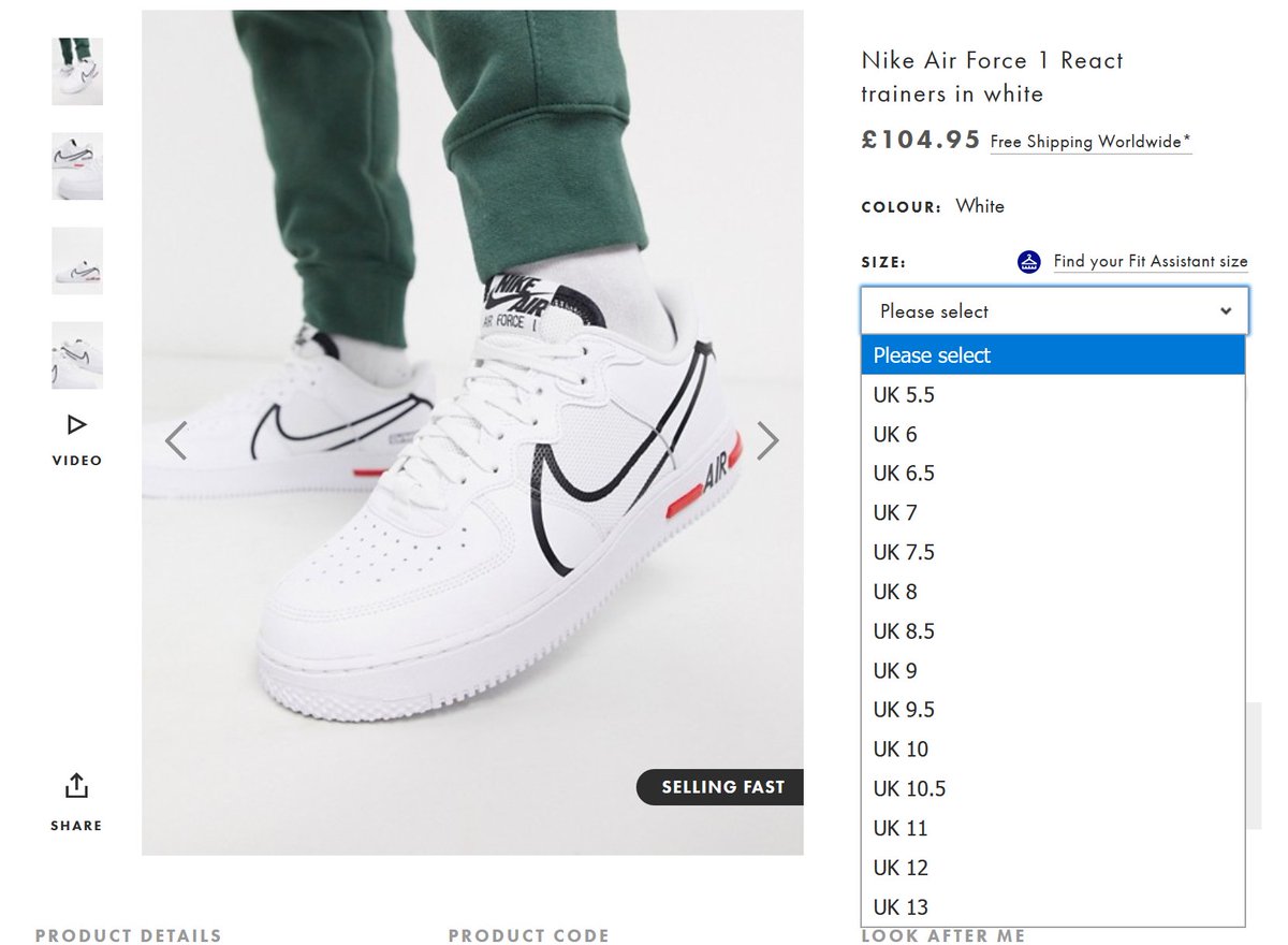 air force 1 react university red