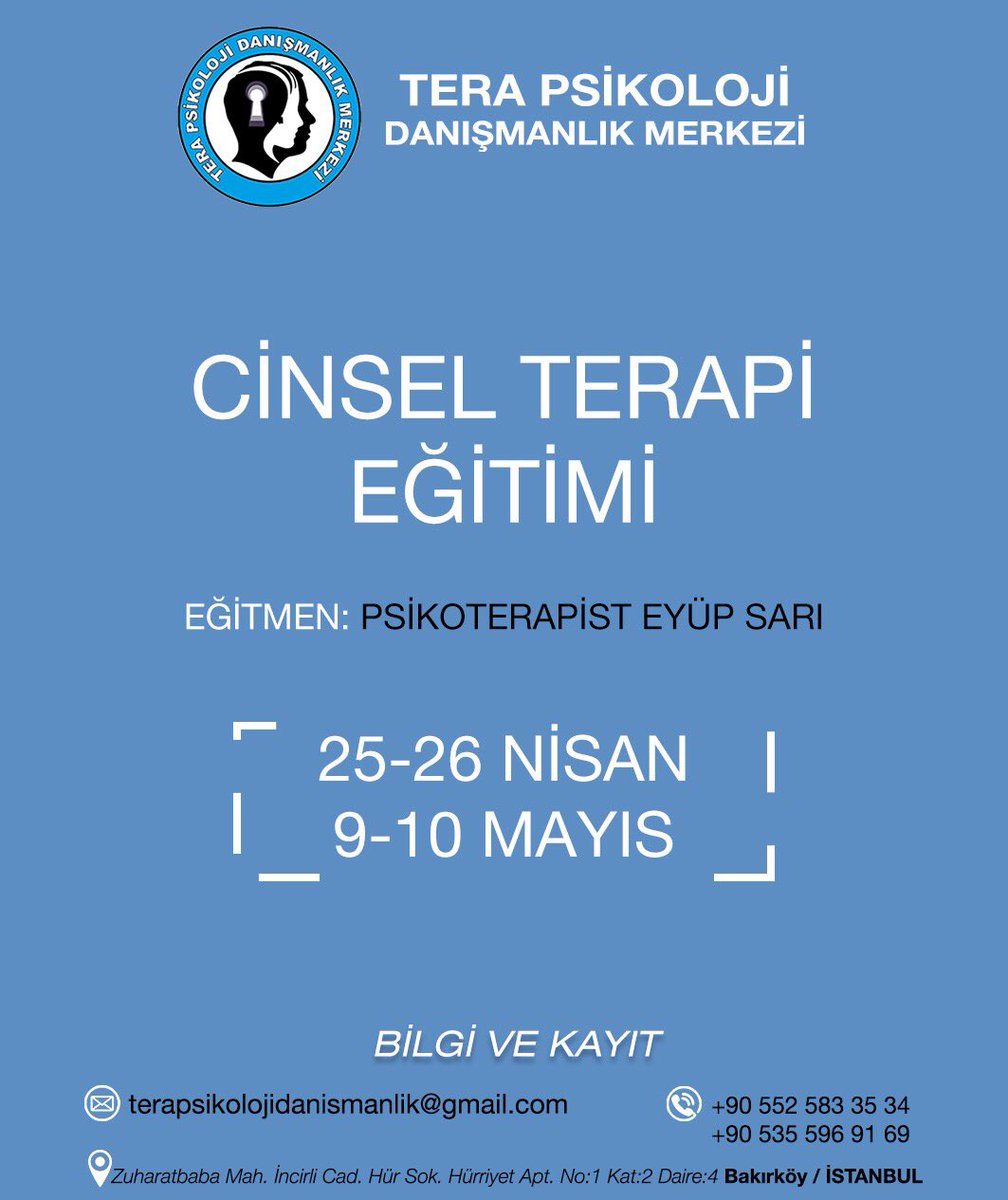terapsikoloji's tweet photo. Cinsel Terapi Eğitimi https://t.co/IhBgyraT1j