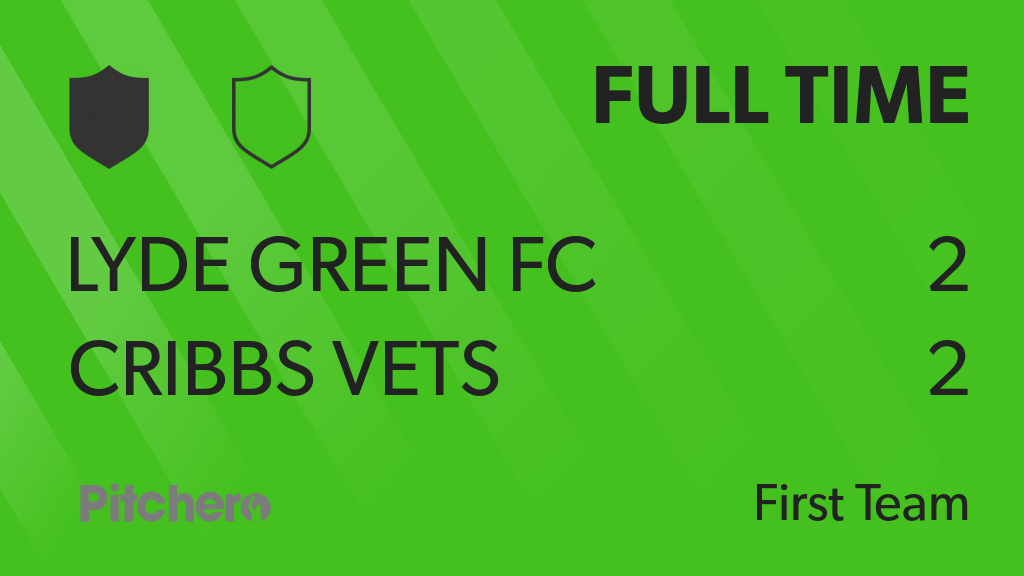 LydeGreenFC's tweet photo. FULL TIME: Lyde Green FC 2 - 2 Cribbs Vets
#LYDCRI #Pitchero
https://t.co/U2gWb7cVUv https://t.co/sw2ObRgDHf