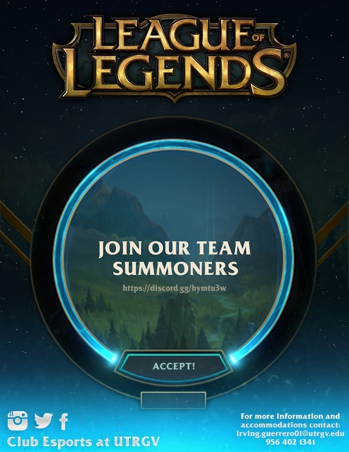 RiderEsports's tweet photo. Tryout for the League of Legends Esports team! If you're not interested in being a collegiate player, you can still participate as a member of our Esports Club, contact me or our Club officers!

Discord Server: https://t.co/n9z6DJLKNL https://t.co/8BQIWW0drg