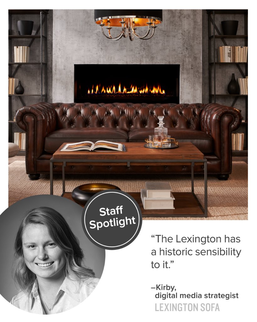 #StaffSpotlight: Our digital media strategist, Kirby, loves the Lexington. “It looks like it could be a family heirloom or a thrift store score, but without the thrift store odor.” #designerlooks