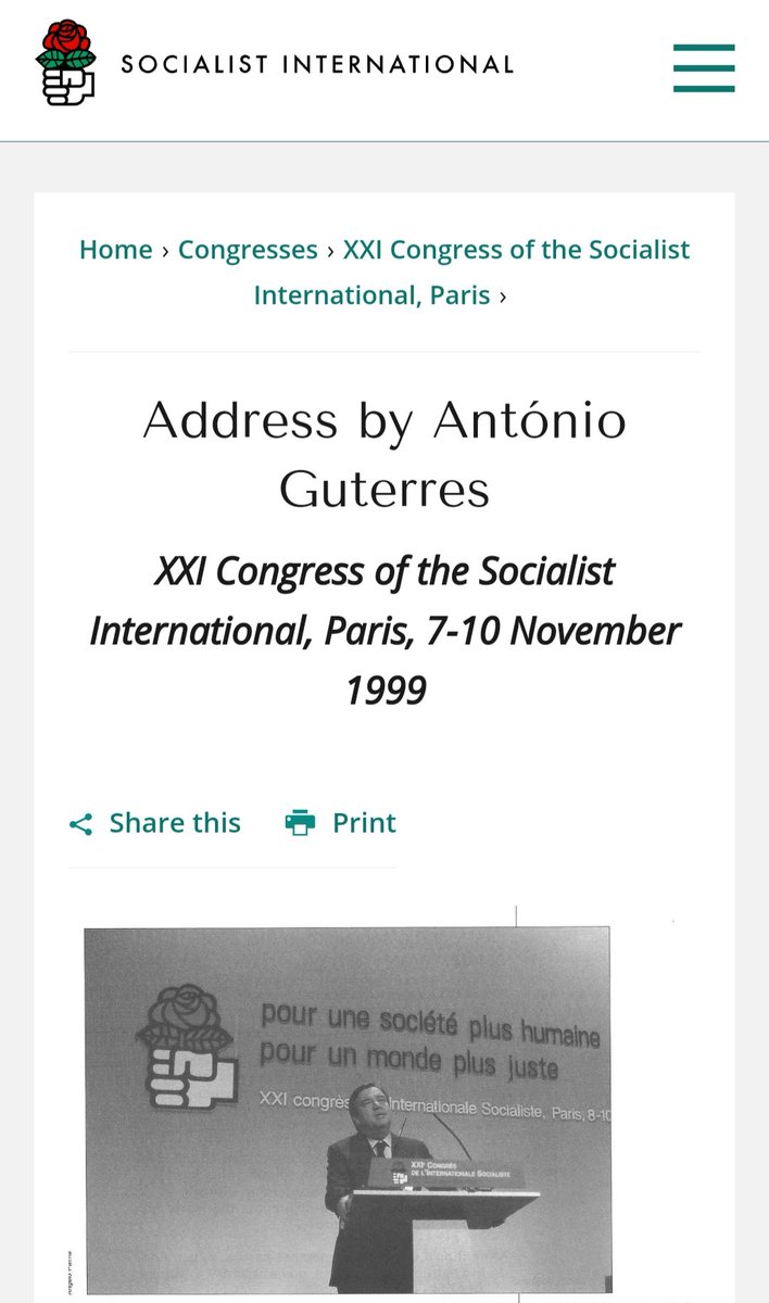 11) António Guterres was president of Socialist International.