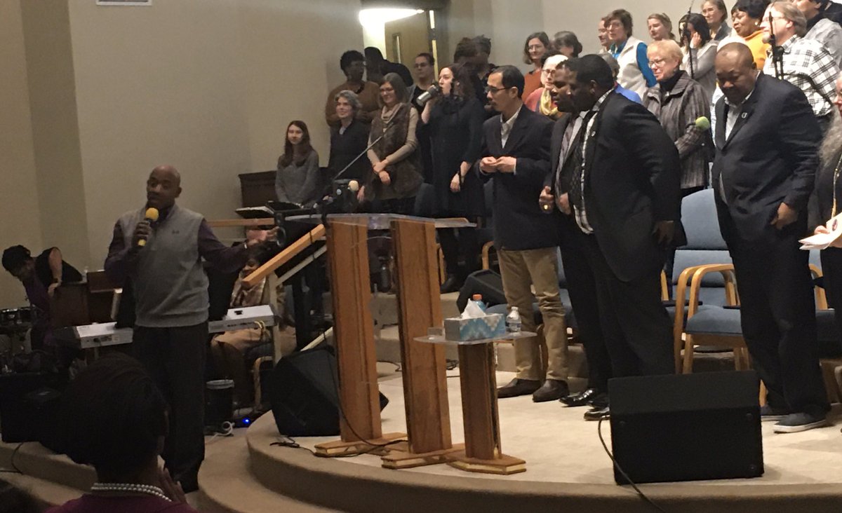 KristiJShepard's tweet photo. “Truth will continue to march on,” Pastor Marcus Allen at @MLKCoalition Ecumenical Service hosted by #MtZionBaptist  #MLKWeekend https://t.co/Fl3p9hYjeg