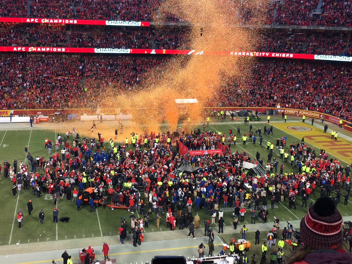 LassiterBrian's tweet photo. If last weekend’s @chiefs game was epoch, this one was euphoric.

50 very long years of waiting is now over. The team I have cheered for since I was in diapers is going to the Super Bowl!

#ChiefsKingdom #TENvsKC https://t.co/qnrnftcEAG